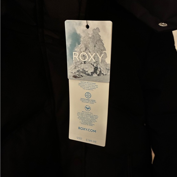 ROXY NWT || Black Hooded Puffer Jacket - Picture 3 of 9